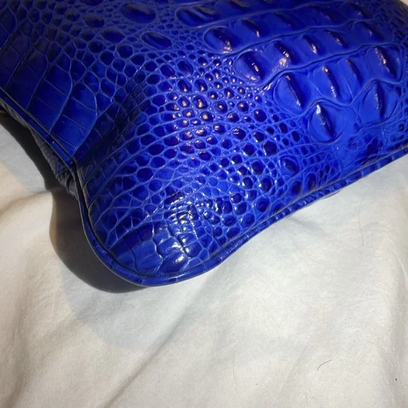 Brahmin Jody Melbourne Croc Royal Blue Crossbody in Like New Condition - Picture 9 of 10